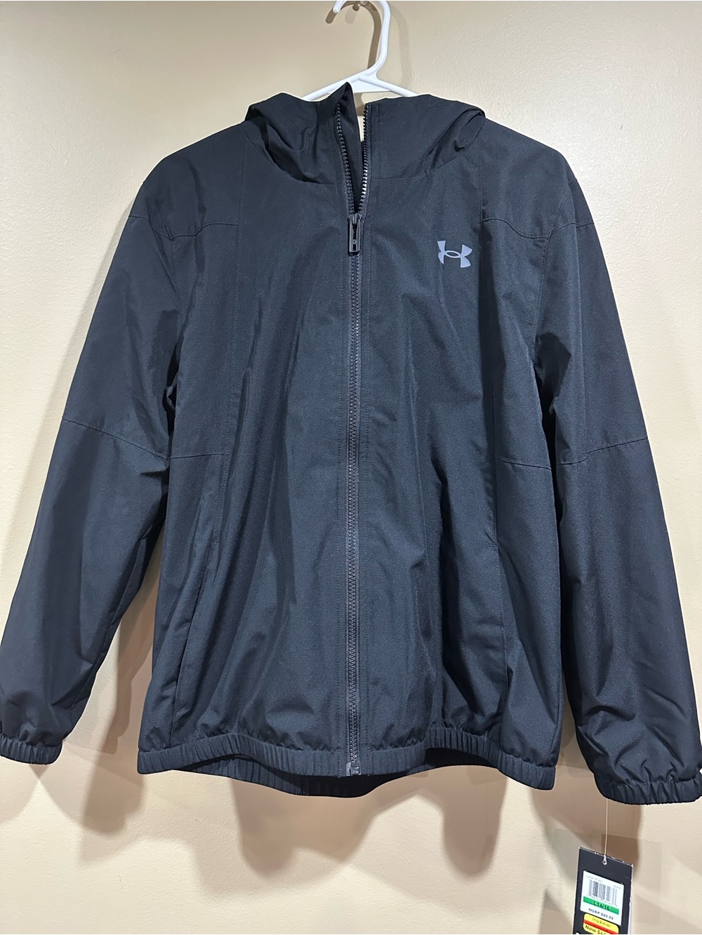 Under Armour Kids Black Hooded Rain Jacket